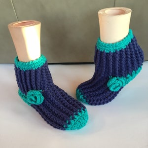 Pantoffel-Booties, Damen- / Teenager-Booties, Häkel-Booties, Slip-on-Booties,Pantoffel-Socken, über Ankle-Booties