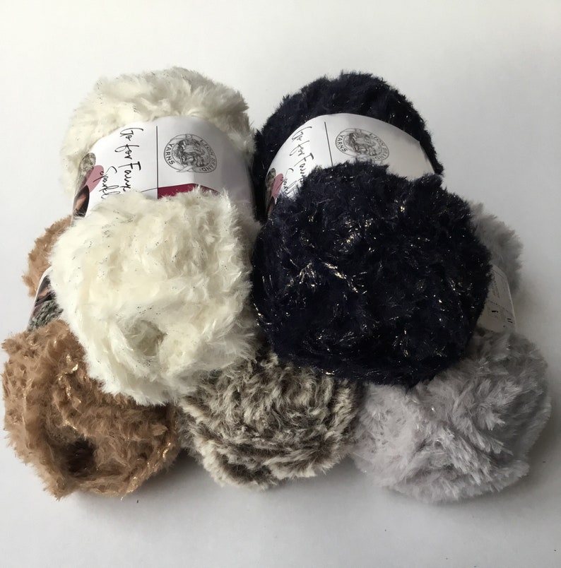 Lion Brand Go for Faux Fur/sparkle Yarn Multiple Colours to Etsy Canada