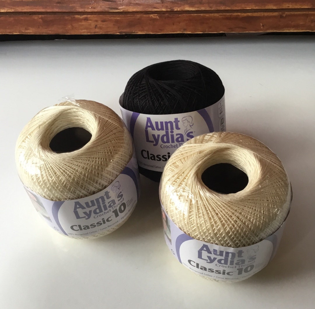 Aunt Lydias Classic 10 Crochet Thread Mercerized Cotton Set of 3 ...