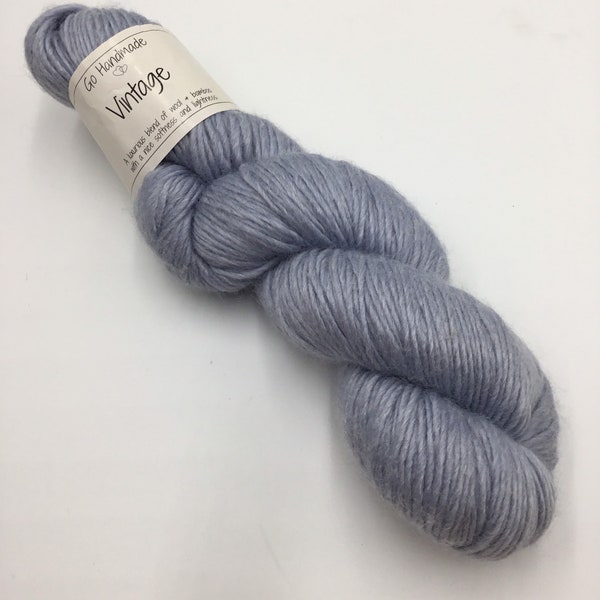 Go Handmade Vintage Yarn Brand, Wool/Bamboo 100g/240m -Gray