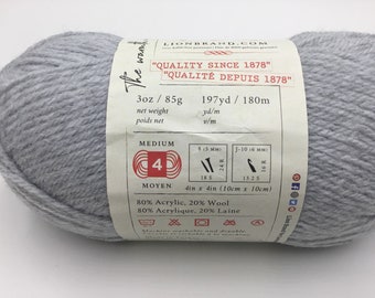 Lion Brand Wool Ease Yarn, Medium 4/197yd/180m - Icicle