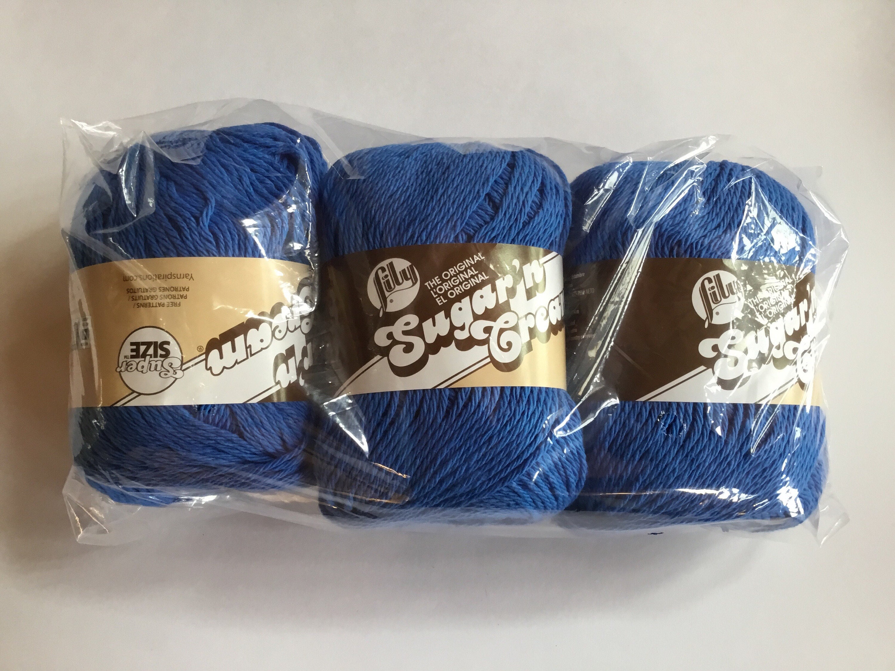 Lily Sugar'n Cream Super Size 4 Medium Cotton Yarn, Black 4oz/113g, 200  Yards