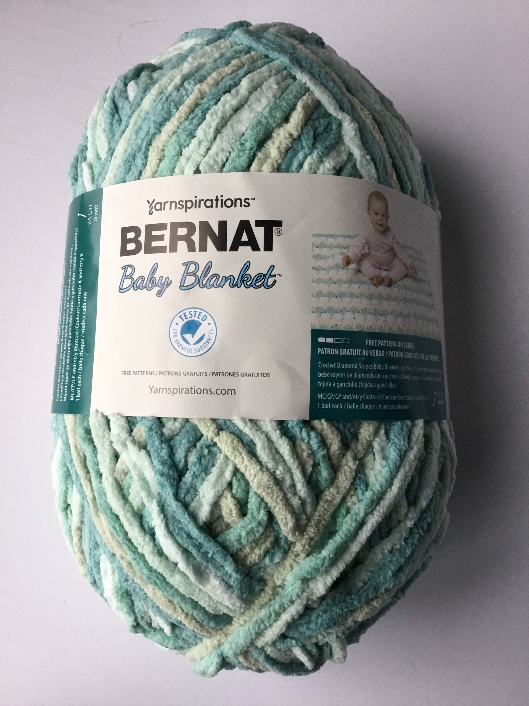Soft Sunshine Green Bernat Blanket Yarn 1 Ball 10.5 oz Arts, Crafts