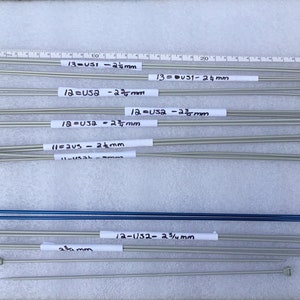 Aero Knitting Needles Variety of Sizes 30cm/25cm Aero Needles Vintage no sleeve