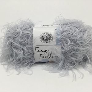 Lion Brand Faux Feathers yarn, 3.5oz/100g Discontinued Yarn - Light Blue