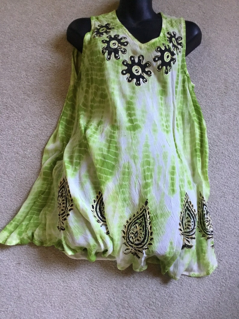 Embroidered Summer Dress,Bohimian Tunic Dress,Kurti blouse,Hippi Blouse/Dress,Rayon Dress,Flower dress,beach dress image 6
