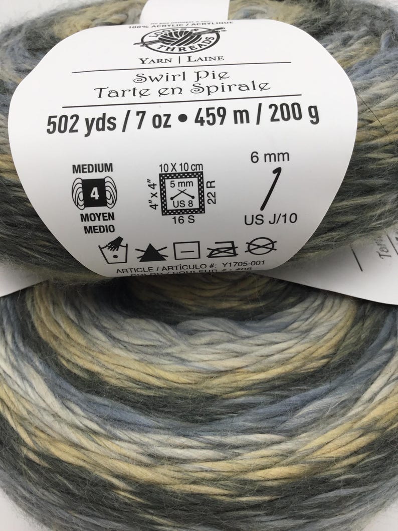 Swril Thread Loops & Threads Swirl Pie Yarn,502yds/200g, Discontinued Yarn- Col#08 ...