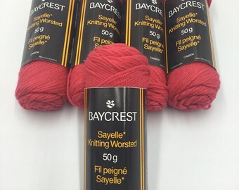 Lot De Fils à Tricoter Vintage – Acrylique Sayelle, Wintuk, Coeurs Rouges, Marques Mixtes