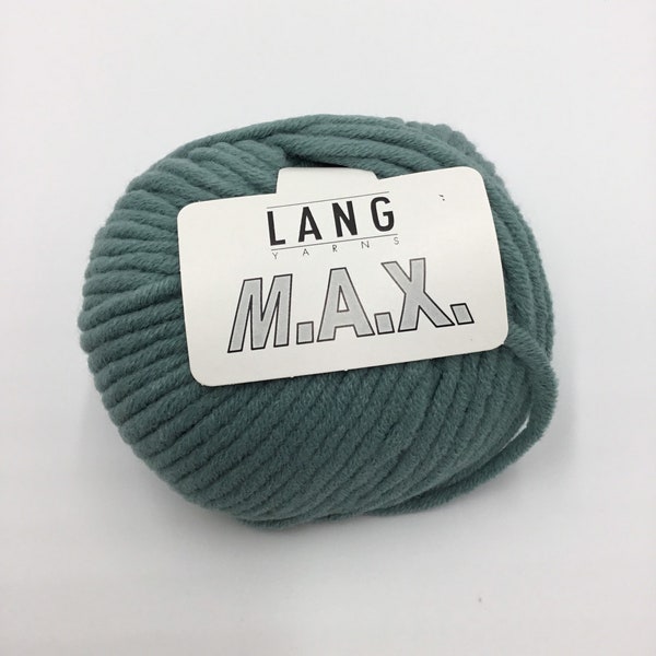 Lang Yarns M.A.X. Laine mérinos/acrylique, 6 fils volumineux — vert sauge