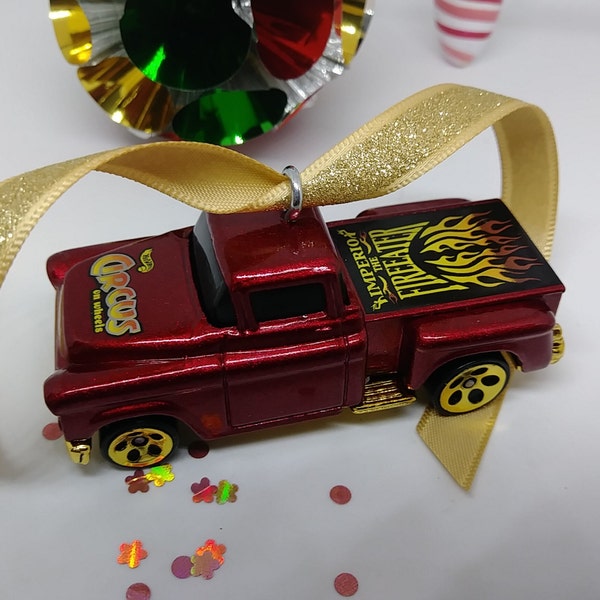 Hot Wheels 1956 Chevy Truck Ornament, Circus Ornament, Christmas Ornament, Circus Gift, Circus Party Decor