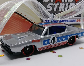 Hot Wheels Plymouth Barracuda Muscle Car Ornament, Silver 1968 Hemi Barracuda Gift for Him