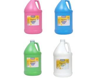 Washable Tempera Paint, One Gallon Jugs, Pastel Colors, Made in the USA, Certified Non-Toxic