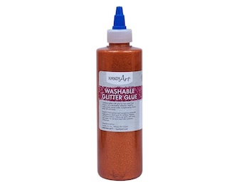 Washable Glitter Glue, Orange, 8 oz.