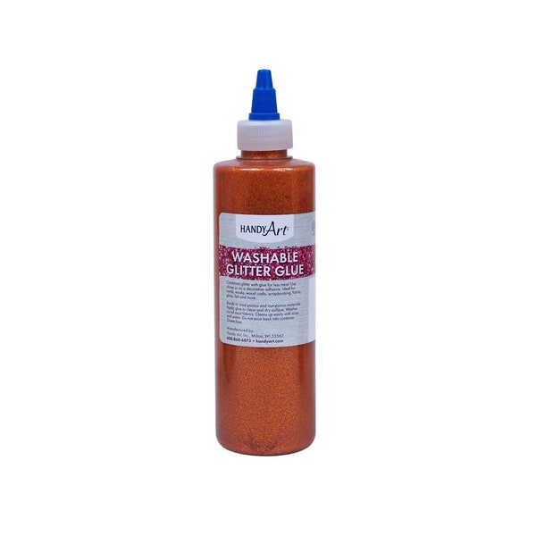 Washable Glitter Glue, Orange, 8 oz.