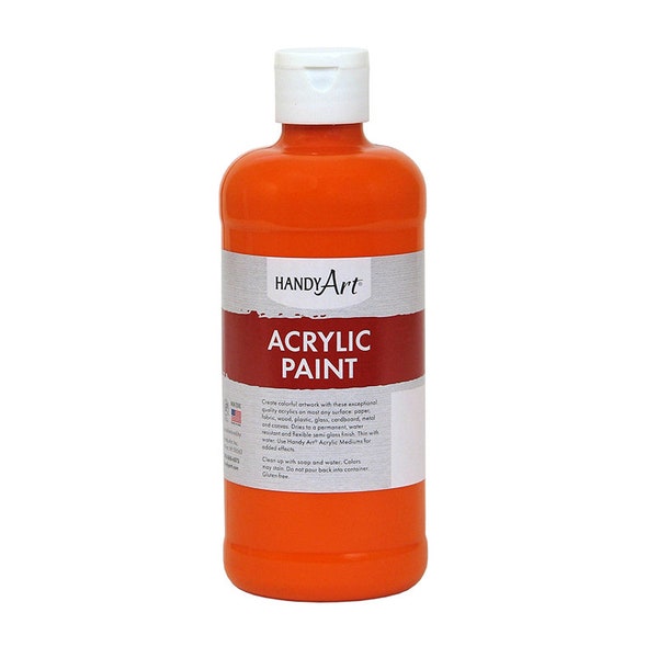 Acrylic Paint, Orange, 16 oz, Certified Non Toxic Acrylic Art Paint