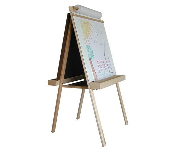 Kids Easel Wooden Art Easel Adjustable Standing Easel Double-Sided Drawing