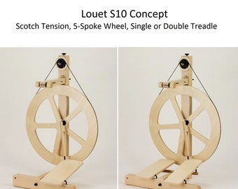 Louet S10 Concept 5-Spoke Spinning Wheel w/ Scotch Tension, Single or Double Treadle