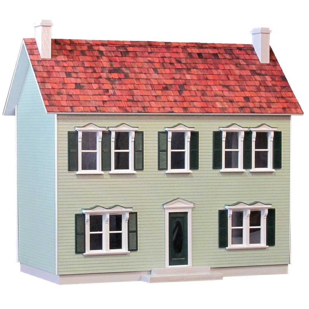 Dollhouse Kit, Charlotte's Manor DIY Unfinished New England Dollhouse Kit