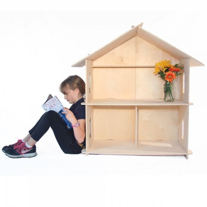 Waldorf Dollhouse Wooden Dollhouse Dollhouse Kit Dollhouse for Barbie Large Baltic Birch Dollhouse for 8-12-Inch Dolls