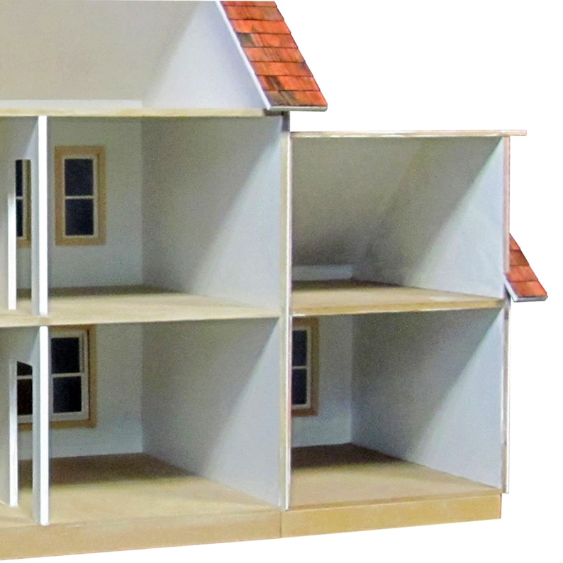 Colonial Dollhouse Addition Kit with Double Colonial Window Dollhouse Addition Kit