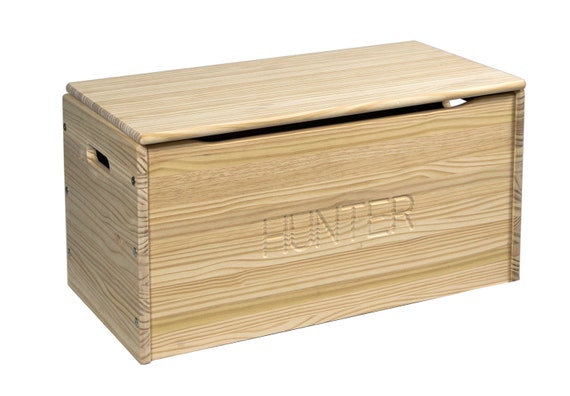 Solid Wood Toy Storage Chest Personalized Toy Box Unfinished 