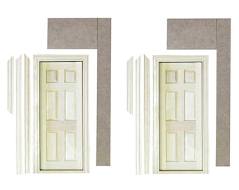 Dollhouse Interior Doors with Panel Parts and Trim