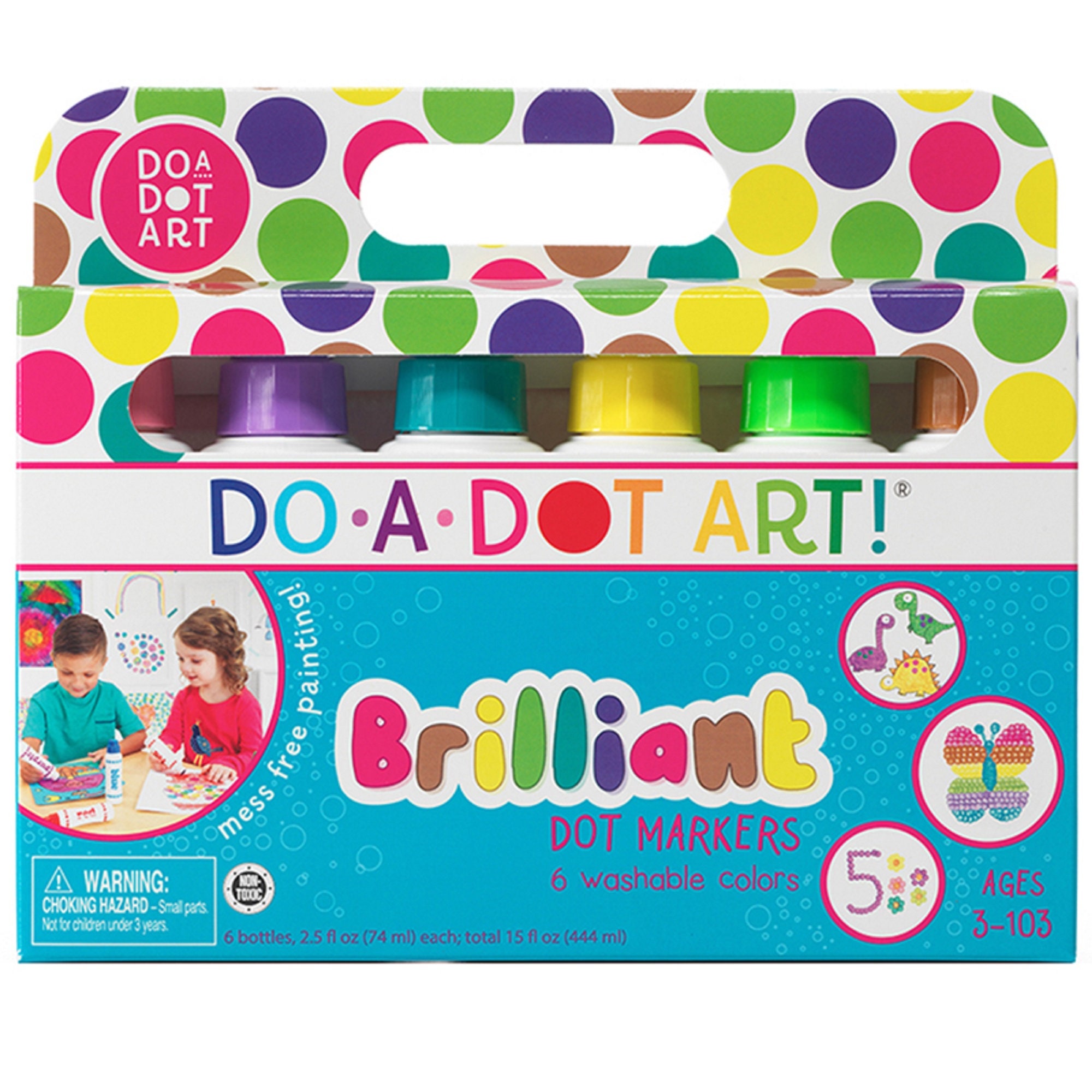 Do-A-Dot Art Washable Brilliant Dot Markers, 6 Colors