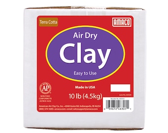 Air Dry Clay, Terra Cotta, 10 lbs., Non-toxic and Made in the USA