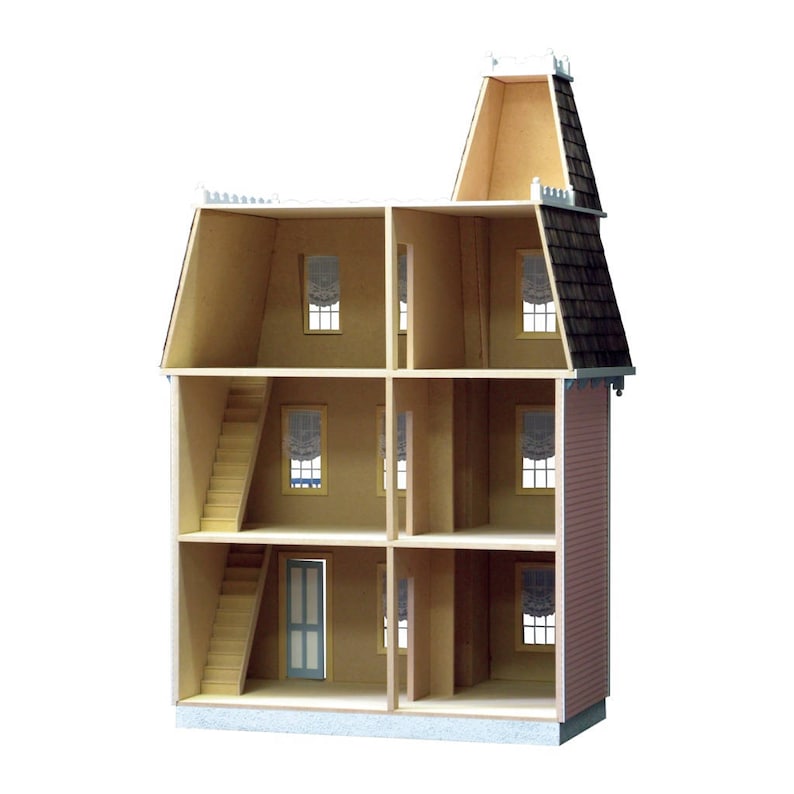 Dollhouse Kit DIY Dollhouse Victorian Alison Jr. Unfinished Etsy