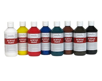 Acrylic Paint Set, Water Based Paint, 8 Colors, 8 oz. Bottles, Certified Non-Toxic