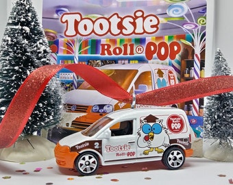 Matchbox Christmas Car Ornament, Tootsie Pops Candy Volkswagen Caddy Van, Pop Culture Candy Collectible, Limited Edition