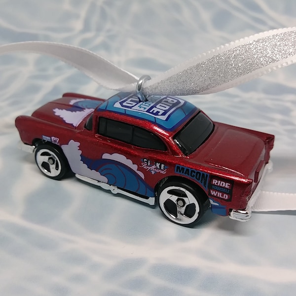 1955 Chevy Car Ornament, Surfing Ornament, Hot Wheels Ornament, Die Cast Gift for Him