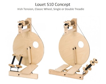 Louet S10 Concept Classic Spinning Wheel w/ Irish Tension, Single or Double Treadle