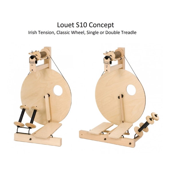 Louet S10 Concept Classic Spinning Wheel w/ Irish Tension, Single or Double Treadle