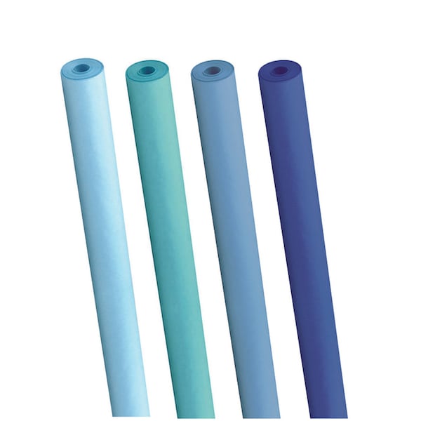 Paper Roll, Lightweight Rainbow Kraft Paper Roll, 36" x 100 Feet, Shades of Blue