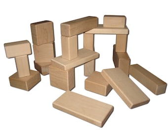 Blank Blocks, Craft Blocks, Wooden Blocks, Wooden Block Set, 20 Piece Block Set