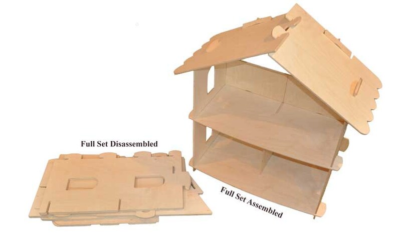Waldorf Dollhouse Wooden Dollhouse Dollhouse Kit Dollhouse for Barbie Large Baltic Birch Dollhouse for 8-12-Inch Dolls