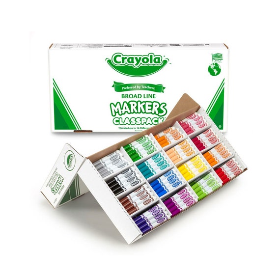 Crayola Markers Set, 256 Broad Line Markers in 16 Assorted Colors, Non-toxic