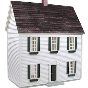 Half Scale Dollhouse Kit, Real Good Toys Dollhouse Kit, Unfinished Colonial Dollhouse Kit in 1/2-Inch Scale