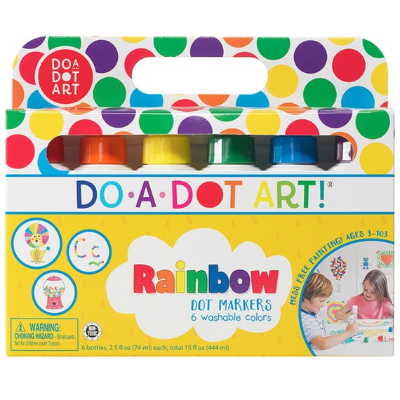 Do A Dot Art Markers 6 Washable Rainbow Markers Nontoxic Etsy