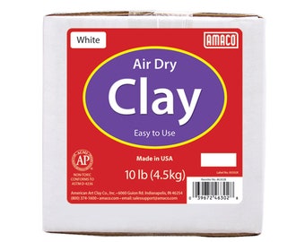 Air Dry Clay, White, 10 lbs., Non-toxic and Made in the USA