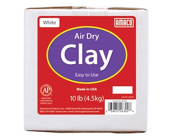 Air Dry Clay, White, 10 lbs., Non-toxic and Made in the USA