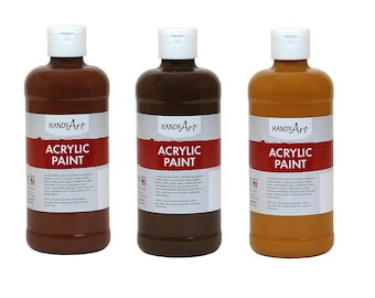 Acrylic Paint, 16 oz, Shades of Brown, Sienna, Umber, Certified Non Toxic  Acrylic Art Paint