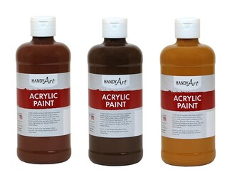 Acrylic Paint, 16 oz, Shades of Brown, Sienna, Umber, Certified Non Toxic  Acrylic Art Paint