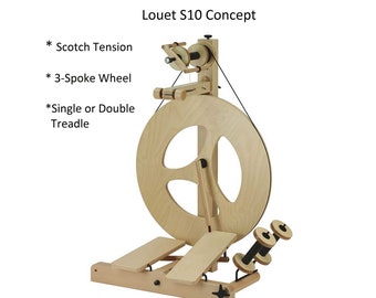 Louet S10 Concept 3-Spoke Spinning Wheel w/ Scotch Tension, Single or Double Treadle