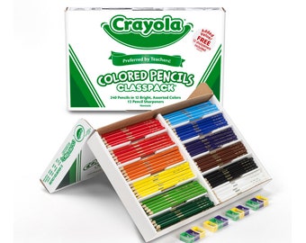 Colored Pencils, 240 Colored Pencils in 12 Bright Assorted Colors, Non-toxic