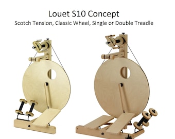 Louet S10 Concept Classic Spinning Wheel w/ Scotch Tension, Single or Double Treadle