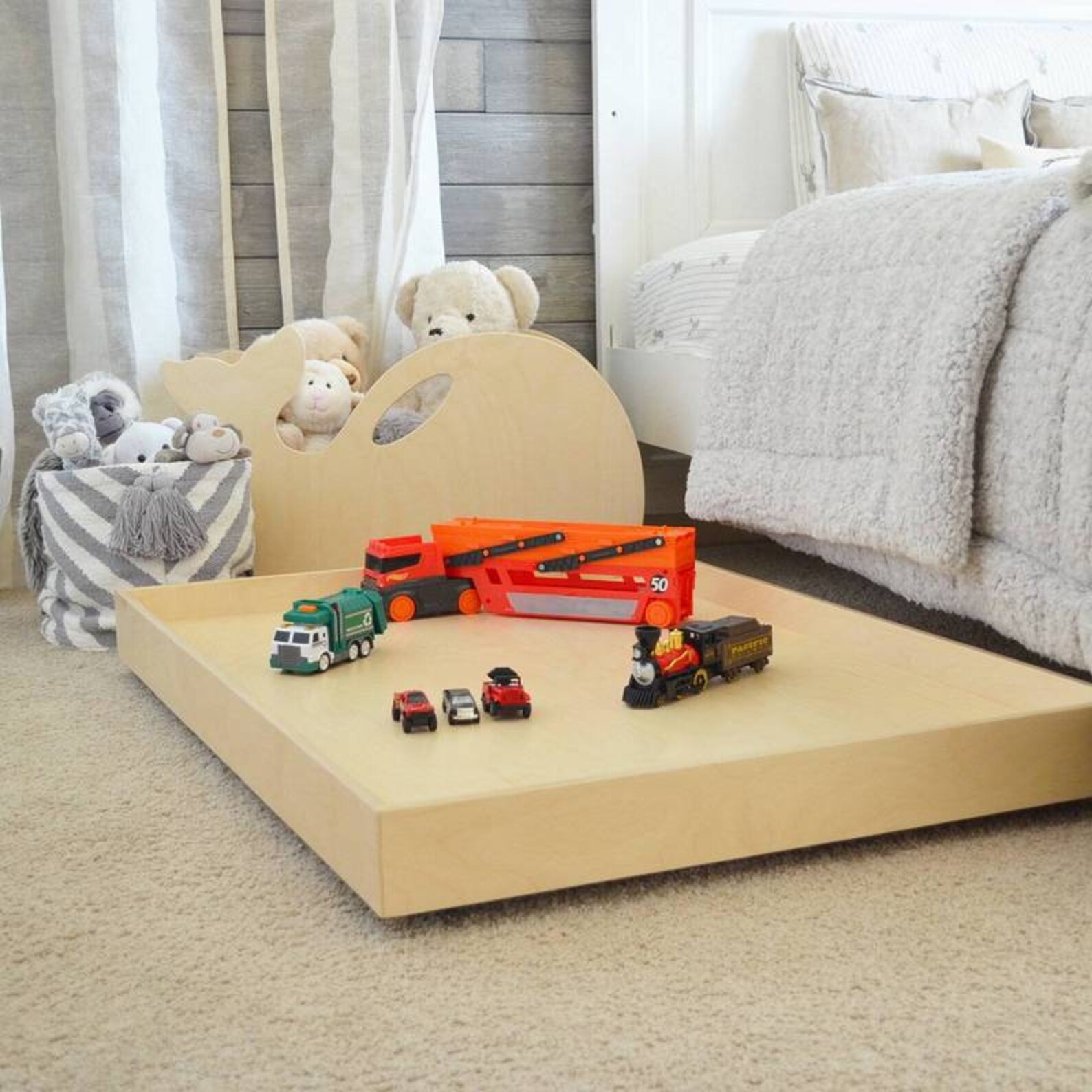 Under Bed Train Table Storage Drawer on Wheels Trundle Etsy