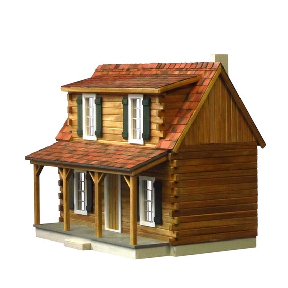Dollhouse Kit Adirondack Log Cabin Unfinished Dollhouse Kit Etsy
