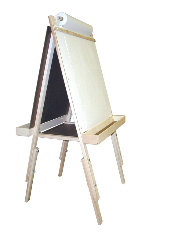 Kids Deluxe White Wooden Easel